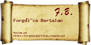 Forgács Bertalan névjegykártya