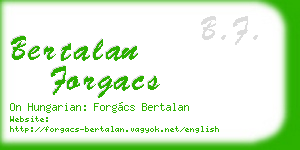 bertalan forgacs business card