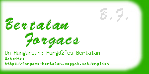 bertalan forgacs business card